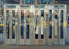 El famoso cuadro del artista norteamericano donde se ven los reflejos de personas en las cabinas telfónicas