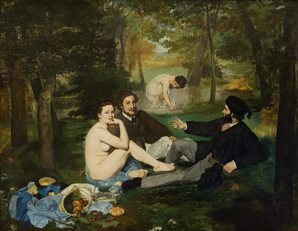El polémico cuadro representa a dos hombres vestidos y dos mujeres desnudas descansando y charlando sobre la hierba